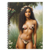 黒人女性ビキニモデルフローラ美しいカード ノートブック (正面)