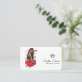 黒人女性フィットネスインストラクター女の子QRコード 名刺 (スタンド正面)