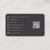 黒人女性フィットネスインストラクター女の子QRコード 名刺 (裏面)