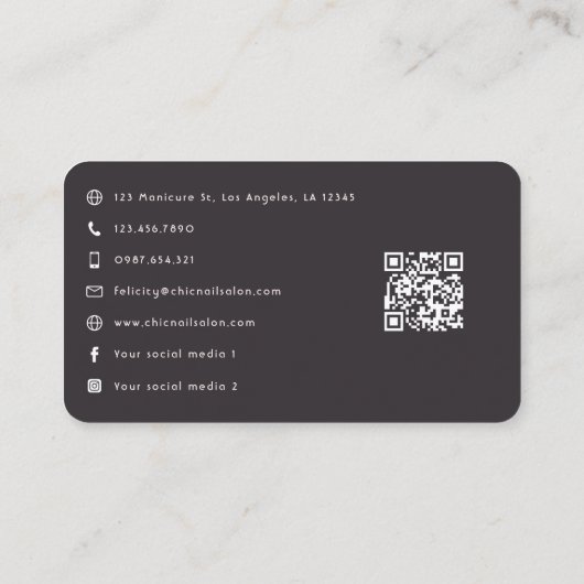 黒人女性フィットネスインストラクター女の子QRコード 名刺 (裏面)