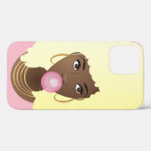 黒人女性ブロンド・アフロピンクバブルガム Case-Mate iPhoneケース (裏面 (横))