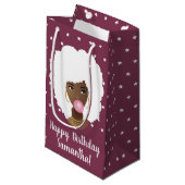 黒人女性ホワイトアフロバブルガム、星、紫 スモールペーパーバッグ (正面アングル)