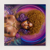 黒人女性メラニンクイーンブラウンスキンシスタウィメンズ ジグソーパズル (横)