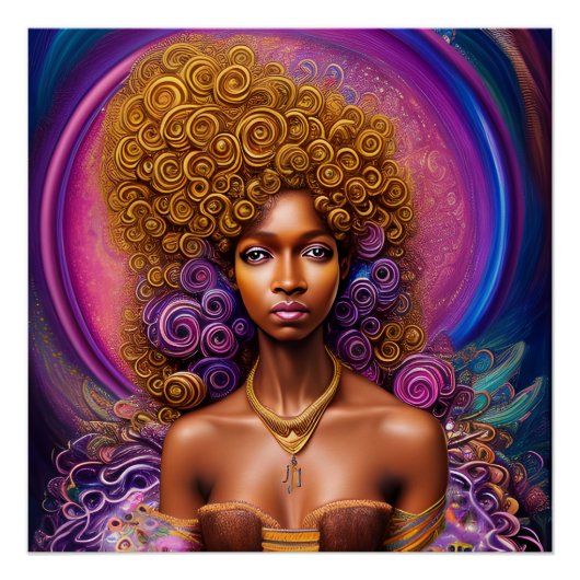 黒人女性メラニンクイーンブラウンスキンシスタウィメンズ ポスター (正面)