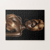 黒人女性メラニンsista茶色の肌の女の子アフリカ ジグソーパズル (横)