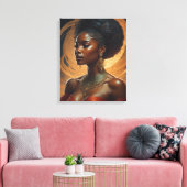 黒人女性ロイヤリティヴィンテージ キャンバスプリント (インサイチュ (リビング))
