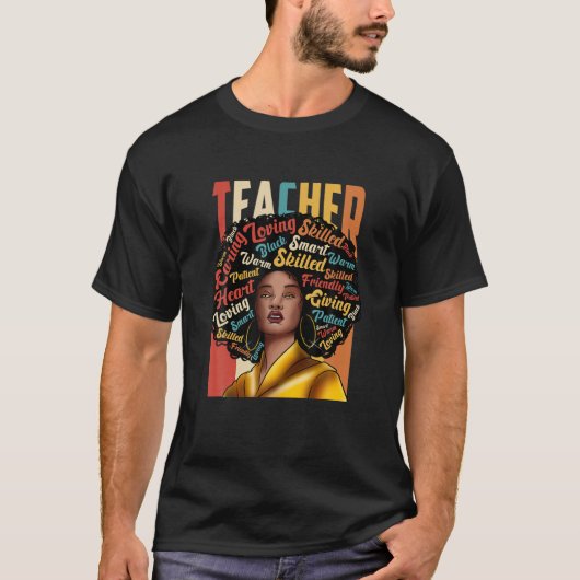 黒人女性先生アフロブラックヒストリー月ギフト Tシャツ (正面)