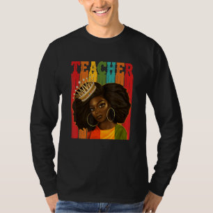 黒人女性先生アフロレトロマッチングブラックホイスト Tシャツ