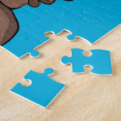 黒人女性包まれた自然毛カラフル青 ジグソーパズル (側面)