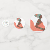 黒人女性妊婦の紙吹雪 コンフェッティ (正面)