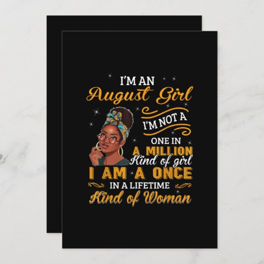 黒人女性威厳がある誕生日ギフトイムレオ女王 招待状 (正面/裏面)