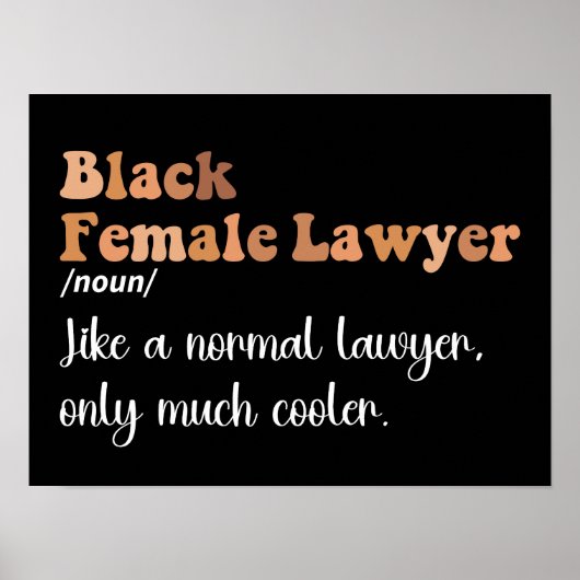 黒人女性弁護士の定義おもしろい女性弁護士 ポスター (正面)