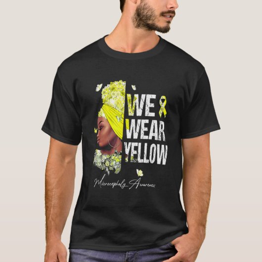 黒人女性我々衣服黄小頭症認識度 Tシャツ (正面)
