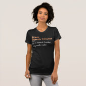 黒人女性教師の定義 面白い教育 Tシャツ (正面フル)