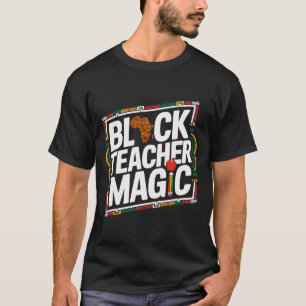 黒人女性教師マジックアフロ ブラックヒストリー月間 女性 Tシャツ