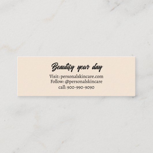 黒人女性気にの接顔を美しくする スキニー名刺 (裏面)