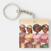 黒人女性用ゴルフボールマーカー キーホルダー (正面)