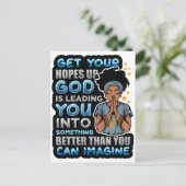 黒人女性祈りの言葉祈戦士の神へ シーズンポストカード (スタンド正面)