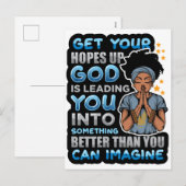 黒人女性祈りの言葉祈戦士の神へ シーズンポストカード (正面/裏面)