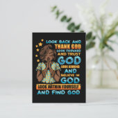 黒人女性祈りの言葉祈戦士の神へ シーズンポストカード (スタンド正面)