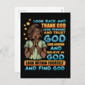 黒人女性祈りの言葉祈戦士の神へ シーズンポストカード (正面/裏面)