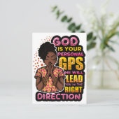 黒人女性祈りの言葉祈戦士の神へ シーズンポストカード (スタンド正面)