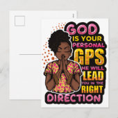 黒人女性祈りの言葉祈戦士の神へ シーズンポストカード (正面/裏面)