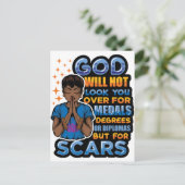 黒人女性祈りの言葉祈戦士の神へ ポストカード (スタンド正面)