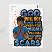 黒人女性祈りの言葉祈戦士の神へ ポストカード (正面/裏面)