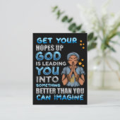 黒人女性祈りの言葉祈戦士の神へ ポストカード (スタンド正面)