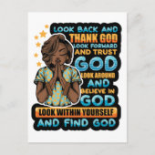 黒人女性祈りの言葉祈戦士の神へ ポストカード (正面)