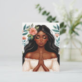 黒人女性祈フローラアフリカ系アメリカ美術 ポストカード (スタンド正面)