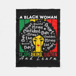 黒人女性話は聞と学Afo フリースブランケット