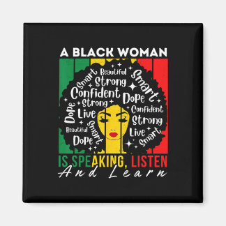 黒人女性話は聞と学Afo マグネット