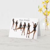 黒人女性誕生日カード カード (黄色い花)