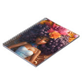 黒人女性魔法メラニン茶色の肌の女の子の花 ノートブック (左側)