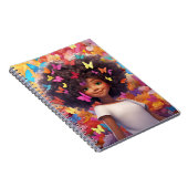 黒人女性魔法メラニン茶色の肌の女の子の花 ノートブック (右側)