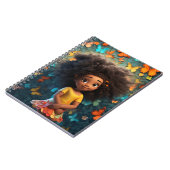 黒人女性魔法メラニン茶色の肌の女の子の花 ノートブック (左側)