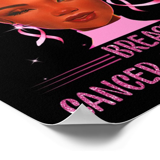 黒人女性10月We衣服ピンク乳癌 ポスター (角)