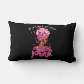 黒人女性10月We衣服ピンク乳癌 ランバークッション (裏面)