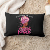 黒人女性10月We衣服ピンク乳癌 ランバークッション (ブランケット)