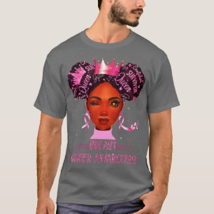 黒人女性10月We衣服ピンク乳癌 Tシャツ