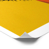 黒人女性、カラフルひまわりイラストレーション ポスター (角)