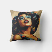 黒人女性：キュービストの芸術作品 クッション (裏面)