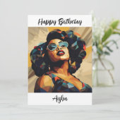 黒人女性:キュービストの芸術作品 サンキューカード (スタンド正面)