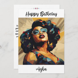黒人女性：キュービストの芸術作品 サンキューカード
