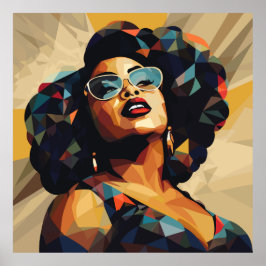 黒人女性:キュービストの芸術作品 ポスター