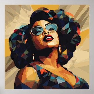 黒人女性:キュービストの芸術作品 ポスター