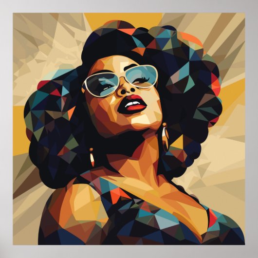 黒人女性：キュービストの芸術作品 ポスター (正面)