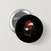 黒人女性 クリスマス サンタクロース アフリカ系アメリカ人 ファッション 缶バッジ (正面&裏面)
